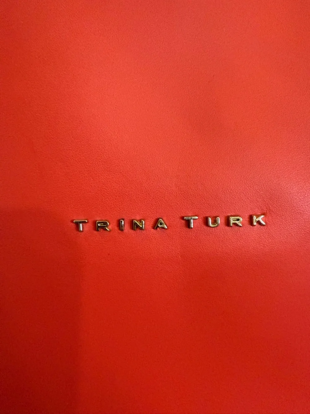 Trina Turk Coral-Peach Pebbled Tote - Picture 10 of 11